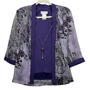 Draper’s & Damon’s Petites Two-Piece Jacket & Top Set Size 8P